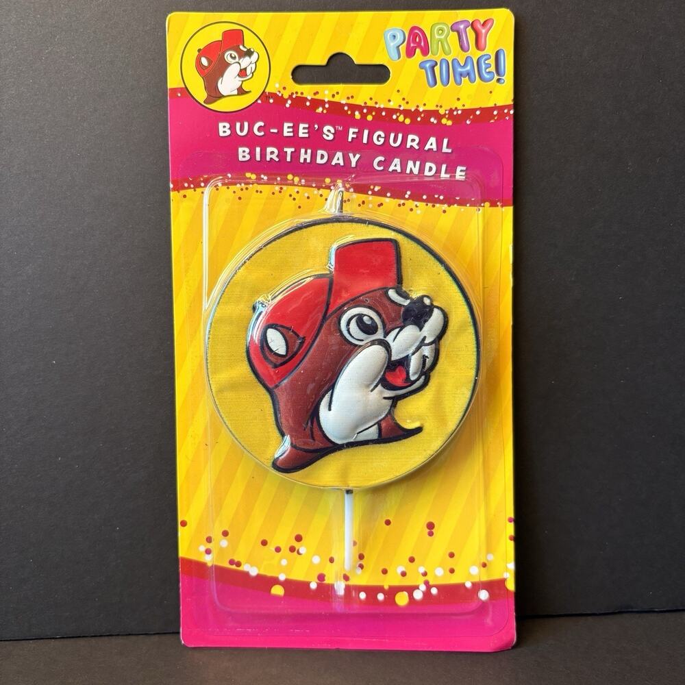 Buc-ee’s‎ Circle Logo Figural Birthday Candle Beaver Gas Station Party Time 3.5"